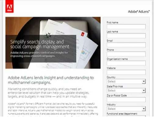 Poor landing page example
