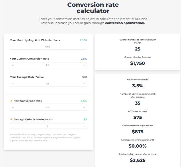 ROI Calculator from ConverionWise